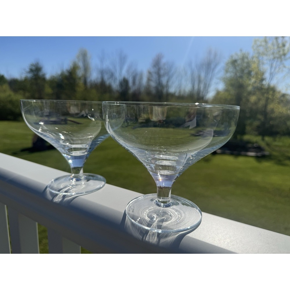 2 Marquis Waterford Moments Crystal Short Stem Party Dish Coupes Footed Dessert